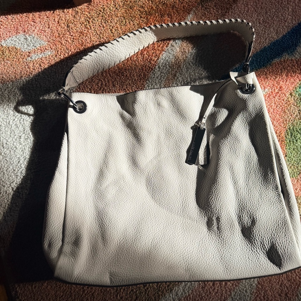 Vince Camuto Gray Leather Shoulder Bag